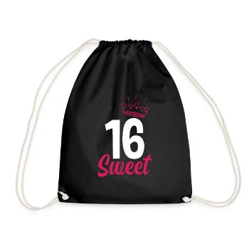 Fille du 16e anniversaire - Sac de sport léger - noir - Devant