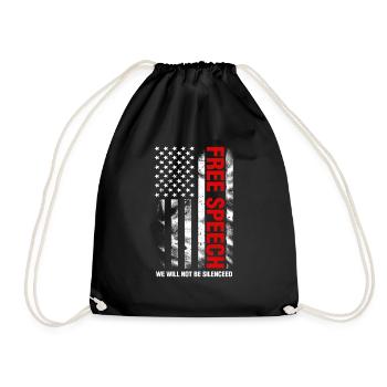 Free Speech We Will Not Be Silenced - Drawstring Bag - black - Front