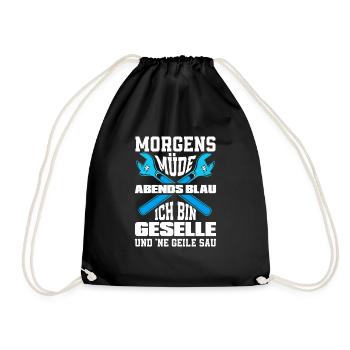 Lustiges Geselle Geschenk Mechaniker - Turnbeutel - Schwarz - Vorne