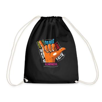 Shaka Signe Paix Kind Courage Orange Journée de l’Unité - Sac de sport léger - noir - Devant