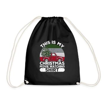 Funny Xmas PJ Truck Tree This is my Christmas - Drawstring Bag - black - Front