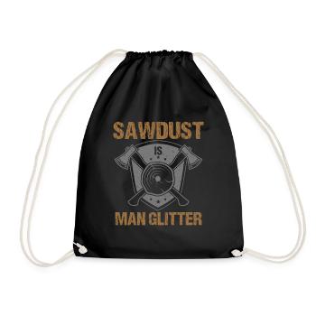 Sawdust is man glitter woodworker - Drawstring Bag - black - Front