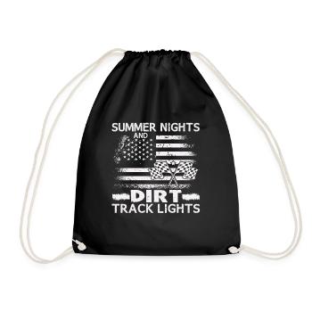 Summer Nights Dirt Track Lights Racing USA - Drawstring Bag - black - Front
