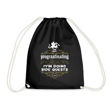I Don't Hesitate, I Make Side Quests RPG - Drawstring Bag - black - Front
