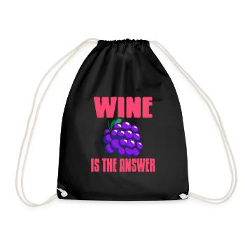 Le vin est la réponse Drôle de t-shirt amateur de vin - Sac de sport léger - noir - Devant