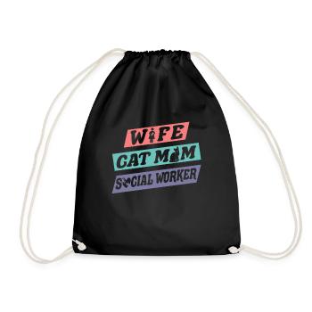 Mois du travail social à l’école Femme Chat - Sac de sport léger - noir - Devant