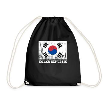 Korean Korean Republic Flag Pride Korean Flag - Drawstring Bag - black - Front