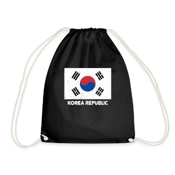 Korean Korean Republic Flag Pride Korean Flag - Drawstring Bag - black - Front