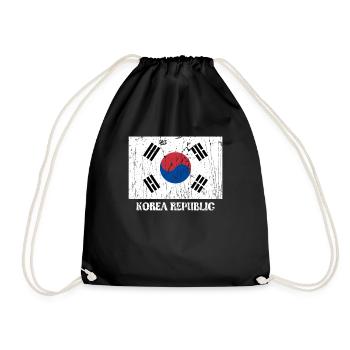 Korean Korean Republic Flag Pride Korean Flag - Drawstring Bag - black - Front