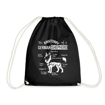 Definition Animal Pet Anatomy Of German Shepherd - Drawstring Bag - black - Front