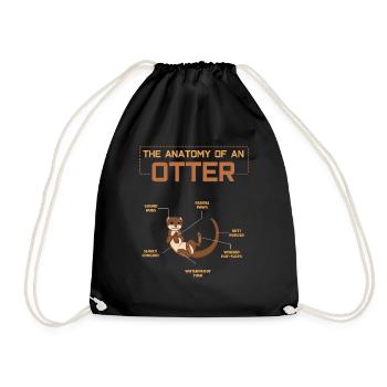 Mignon Kawaii Définition Anatomie animale de la loutre - Sac de sport léger - noir - Devant
