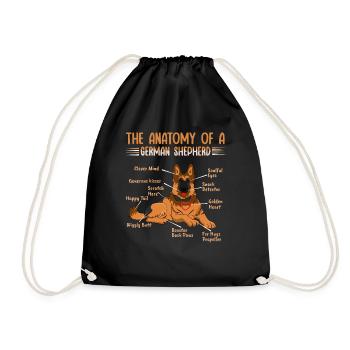 Définition Animal Animal Anatomie du chien de berger - Sac de sport léger - noir - Devant