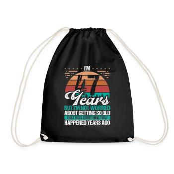 47 Years Old Sarcasm Humor Old Funny 47 Birthday - Drawstring Bag - black - Front