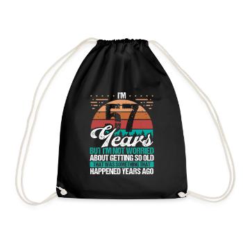 57 ans Sarcasme Humour Vieux Drôle 57 Anniversaire - Sac de sport léger - noir - Devant