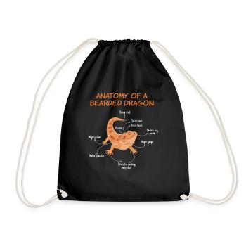 Animal Gecko Anatomy Of Bearded Dragon - Turnbeutel - Schwarz - Vorne