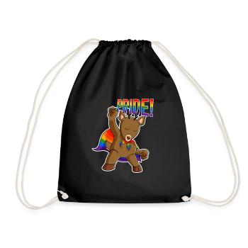 Deer I LGBTQ Flag I Rainbow Flag I Gay Pride - Turnbeutel - Schwarz - Vorne