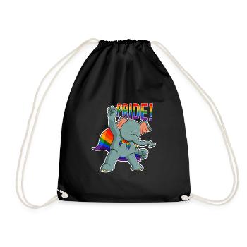 Elephant I LGBTQ Flag I Rainbow Flag I Gay Pride - Turnbeutel - Schwarz - Vorne