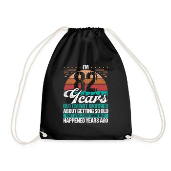 82 Years Old Sarcasm Humor Old Funny 82 Birthday - Drawstring Bag - black - Front