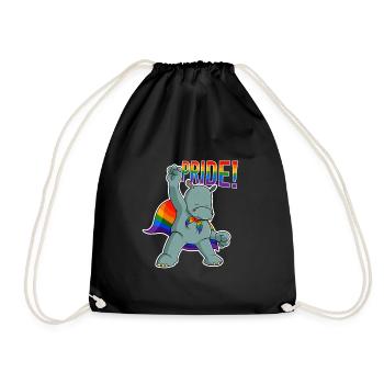 Hippo I LGBTQ Flag I Rainbow Flag I Gay Pride - Turnbeutel - Schwarz - Vorne