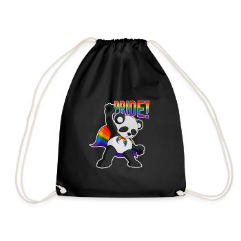 Panda I LGBTQ Flag I Rainbow Flag I Gay Pride - Turnbeutel - Schwarz - Vorne