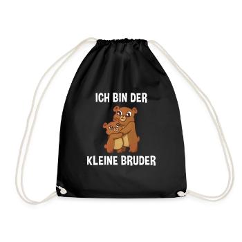 Bären Kleiner Bruder - Ich bin der kleine Bruder - Turnbeutel - Schwarz - Vorne