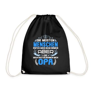 Die wichtigsten Menschen nennen mich Opa - Turnbeutel - Schwarz - Vorne