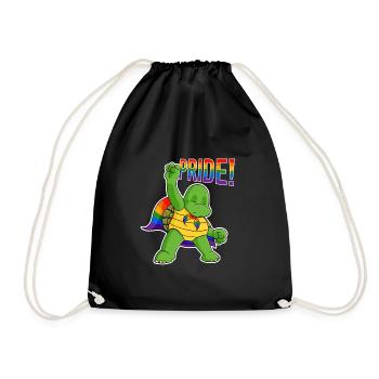Turtle I LGBTQ Flag I Rainbow Flag I Gay Pride - Turnbeutel - Schwarz - Vorne