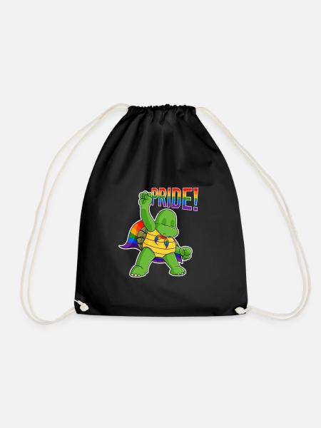 Turtle I LGBTQ Flag I Rainbow Flag I Gay Pride - Turnbeutel - Schwarz