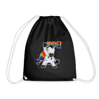 Zebra I LGBTQ Flag I Rainbow Flag I Gay Pride - Turnbeutel - Schwarz - Vorne