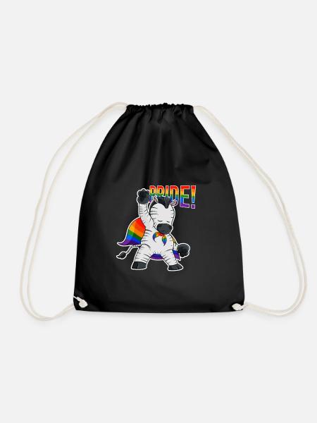 Zebra I LGBTQ Flag I Rainbow Flag I Gay Pride - Drawstring Bag - black
