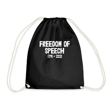 First Amendment Freedom Of Speech 1791-2021 - Drawstring Bag - black - Front