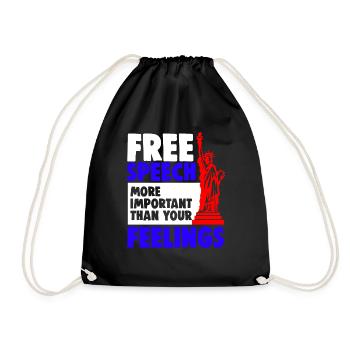 Free Speech More Important Than Your Feelings - Drawstring Bag - black - Front