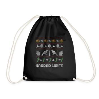 Stitch Pattern Horror Vibe Creatures Halloween - Drawstring Bag - black - Front
