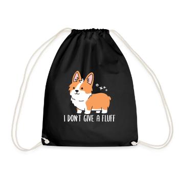 I Don't Give Sweet Fluff Corgi Dog Owner - Drawstring Bag - black - Front