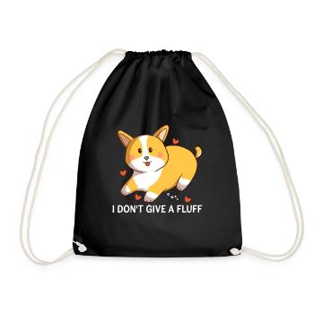 I Don't Give Sweet Fluff Corgi Dog Owner - Drawstring Bag - black - Front