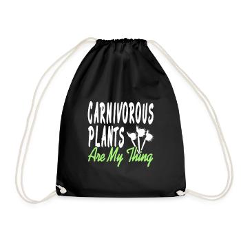 Carnivorous Plants Are My Thing Cool Retro - Drawstring Bag - black - Front