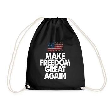 Make Freedom Great Again American Flag - Drawstring Bag - black - Front
