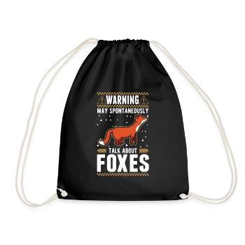 Warnung Fuchs Geschenk Polarfuchs Rotfucks - Turnbeutel - Schwarz - Vorne