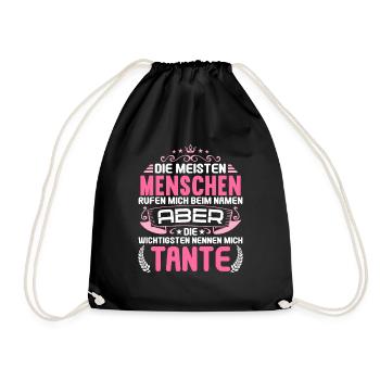 Die wichtigsten Menschen nennen mich Tante - Turnbeutel - Schwarz - Vorne