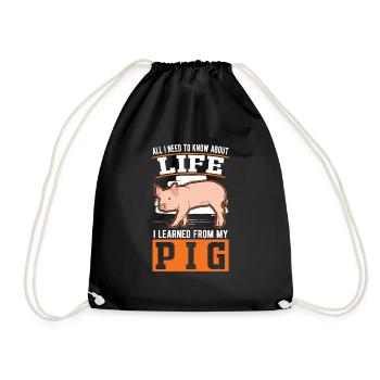 Cadeau cochon Fermier Cochons - Sac de sport léger - noir - Devant
