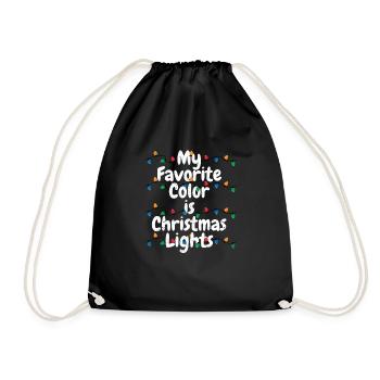My favorite color is Christmas Lights Xmas - Drawstring Bag - black - Front