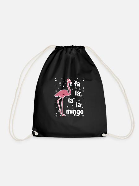 Fa La Mingo Lustige Weihnachten Flamingo Lover - Turnbeutel - Schwarz