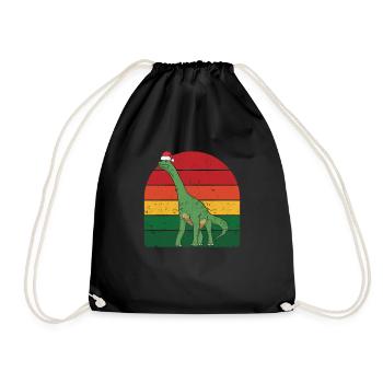Dinosaure Dino Père Noël Casquette Noël - Sac de sport léger - noir - Devant