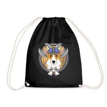 Welsh Corgi I Valhalla I Viking - Drawstring Bag - black - Front