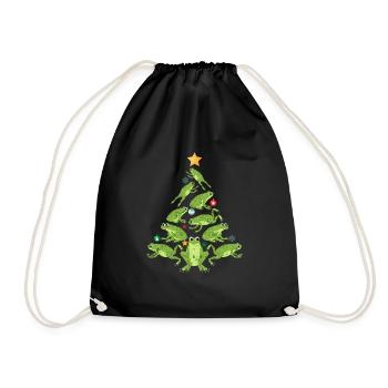Grenouilles Arbre de Noël Drôle d’animal Amour Grenouille - Sac de sport léger - noir - Devant