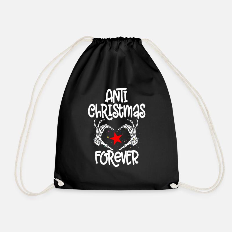 Anti Christmas Forever - Drawstring Bag - black