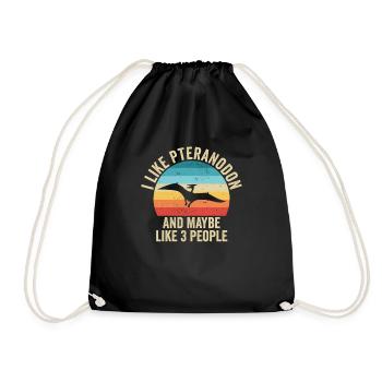 I like Les Ptéranodon Gift Humor Dinosaur - Drawstring Bag - black - Front