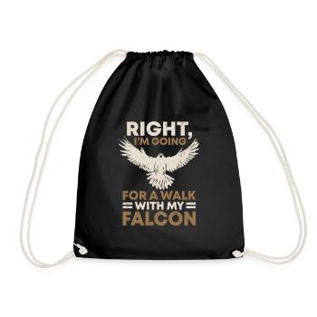 Bird of Prey funny falconer saying hunting design - Drawstring Bag - black - Front