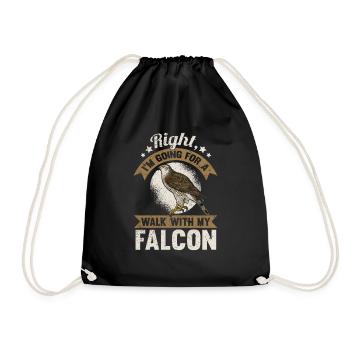 Bird of Prey funny falconer saying hunting design - Drawstring Bag - black - Front