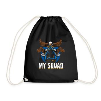 Bird of Prey funny falconer saying hunting design - Drawstring Bag - black - Front